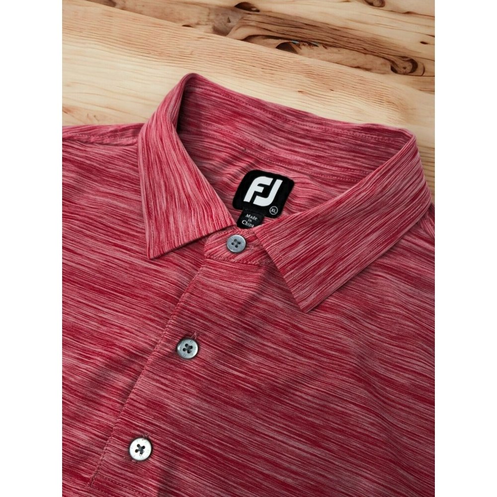 FootJoy Shirt Lisle Space Dyed Self Collar Performance Golf Polo Celebrity Match